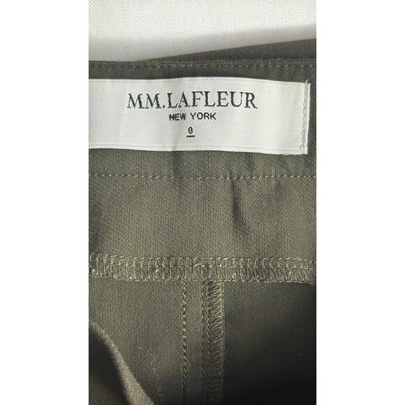 MM lafleur Green Dressed Pants Side Zip Stretch Flat Front Size 8 - Picture 3 of 6